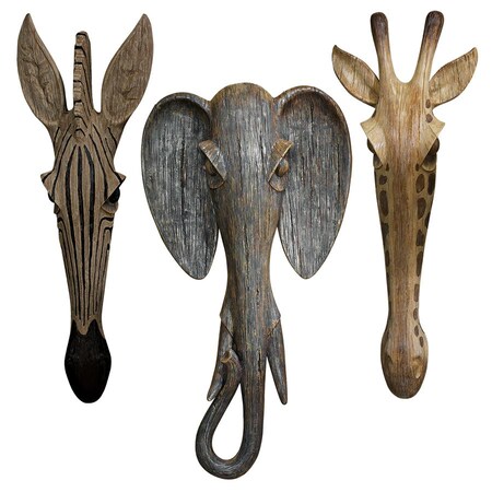 Design Toscano Animal Masks of the Savannah Wall Sculptures, PK 3 QS99181